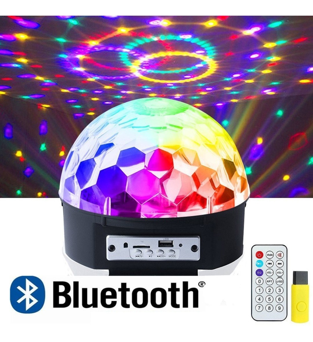 Bola De Luces Colores Parlante Bluetooth +pendrive + Control - Imagen 6