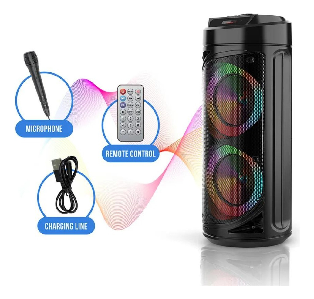 Parlante Portátil Inalámbrico Bluetooth Rgb Micro Control - Imagen 2