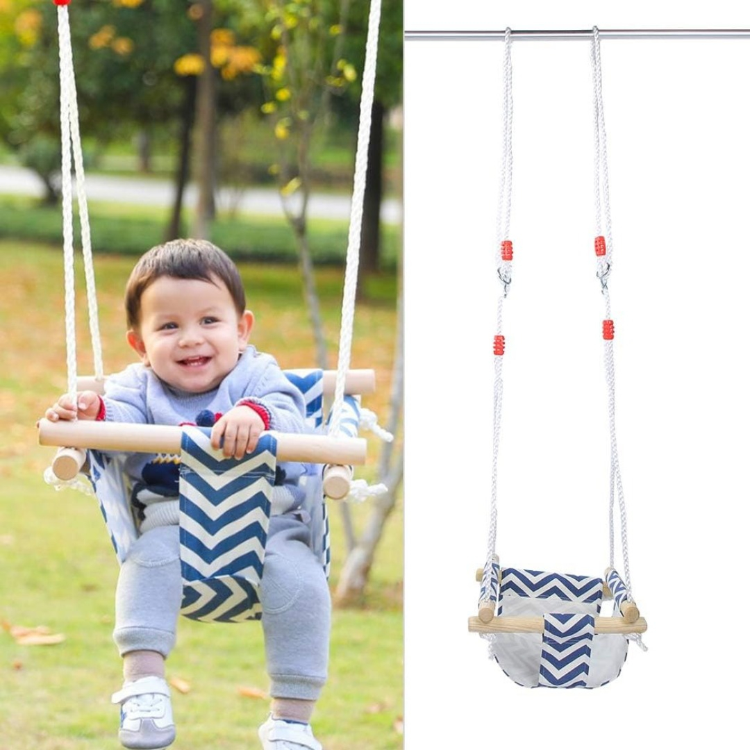 Hamaca Silla Para Bebés En Tela Y Madera Ajustable Calidad: imagen 6