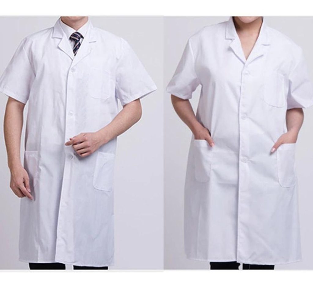 Túnica Uniforme Hombre Blanco Manga Corta Gran Calidad