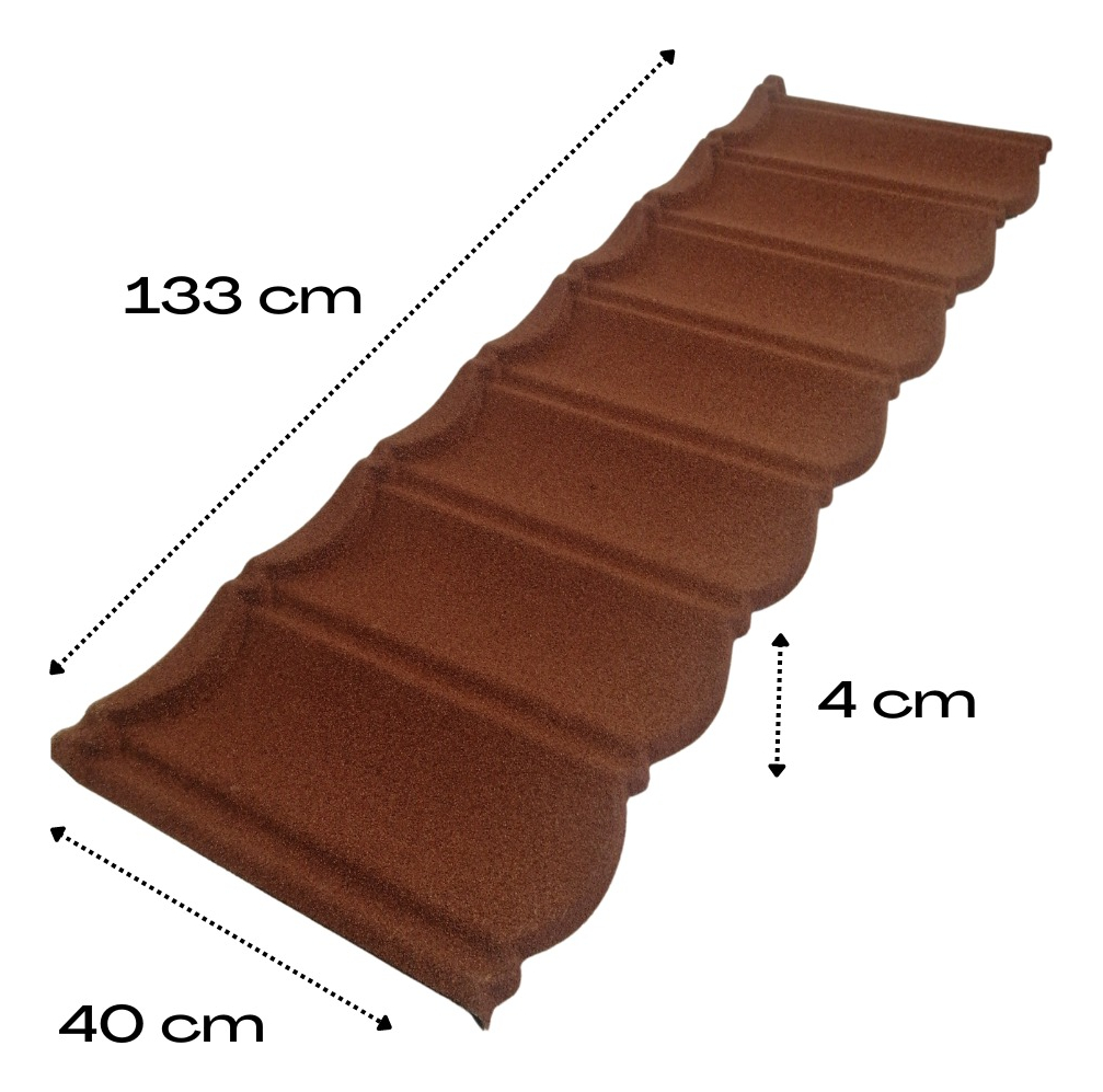 Teja Alero Chapa Gravillada Pergolas Color Terracota Marrón - Imagen 3