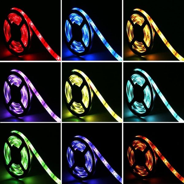 Cinta Tira Luces Led Rgb 5m Con Transformador + Control