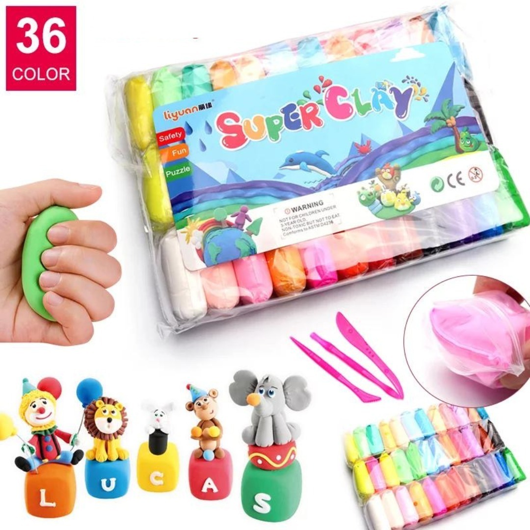 Masa Para Moldear Arcilla Ultraligera Juego Didáctico X 36