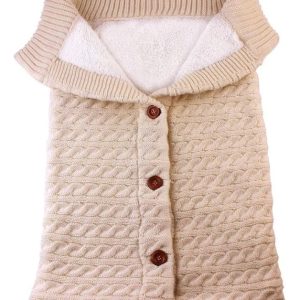 Saco De Dormir Bebes Manta Cálida Recién Nacidos Lana Beige