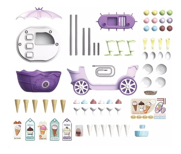 Valija Infantil Venta Helado Carro Accesorios 4 En 1 Calidad Violeta