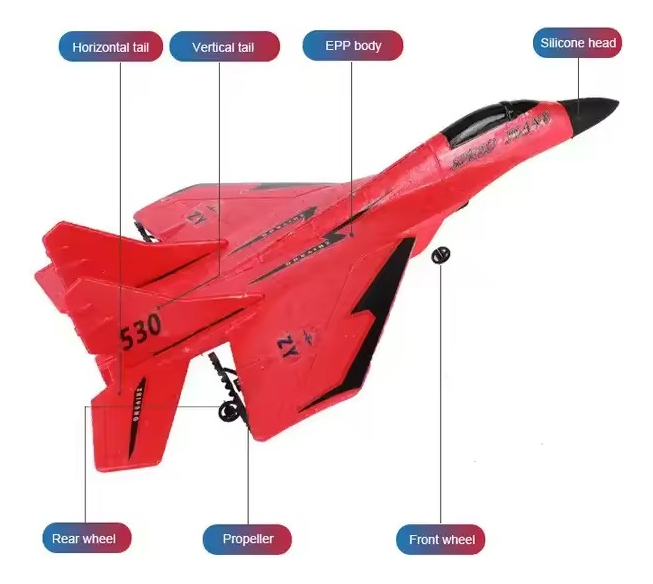 Avion Planeador Con Control Remoto Resistente Luces: imagen 7