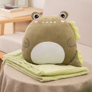 Almohada Peluche Infantil Suave Con Manta Diseños Animales: imagen 15