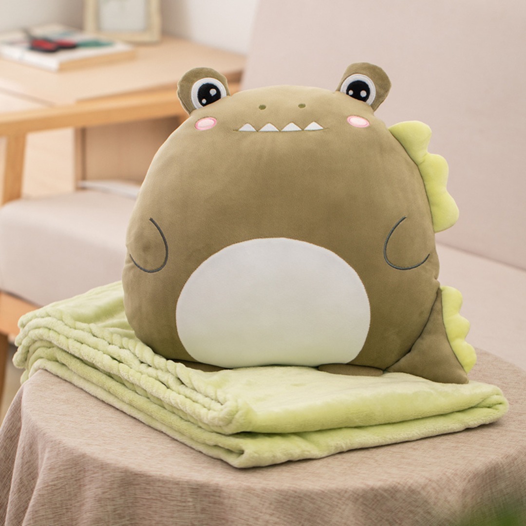 Almohada Peluche Infantil Suave Con Manta Diseños Animales - Imagen 15