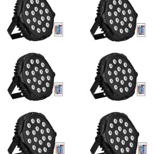 Luz Led Pack X6 Audio Par 18 Led Rítmica Multicolor Fiesta: imagen 1