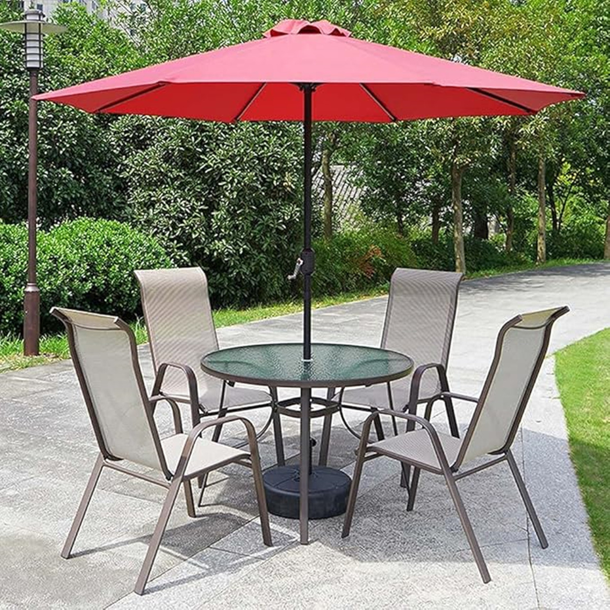 Sombrilla Para Jardín Con Soporte De Plástico Engomado.: imagen 12