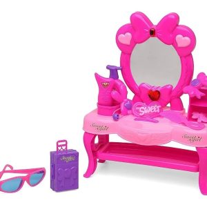 Juego De Tocador Infantil De Mesa Para Muñecas Con Espejo: imagen 1