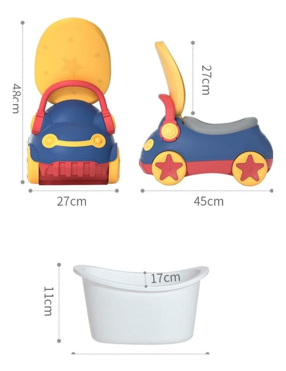 Pelela Inodoro Infantil Bebés Niños Forma De Autito - Imagen 4