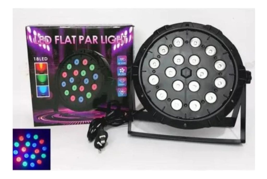 Luz Led Pack X3 Audio Par 18 Led Rítmica Multicolor Fiesta