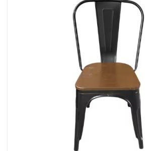 Silla Tolix Metal Asiento En Madera Colores Vintage: imagen 4