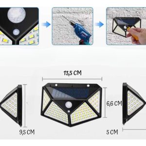 Foco Lampara Exterior Farol Solar 100 Led Sensor 5 Unidades: imagen 7