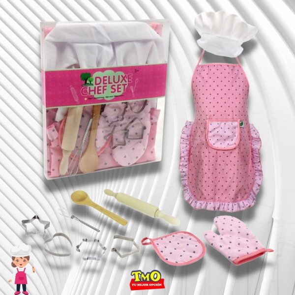 Juego Set Cocina Chef Niños Delantal Con Accesorios