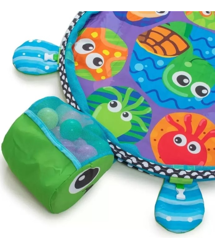 Gimnasio Alfombra Bebé Didácticotortuga Corral Pelotero 3en1 Verde - Imagen 3
