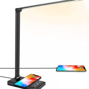 Lámpara Led Escritorio Cargador Inalámbrico Temporizador Usb: imagen 2