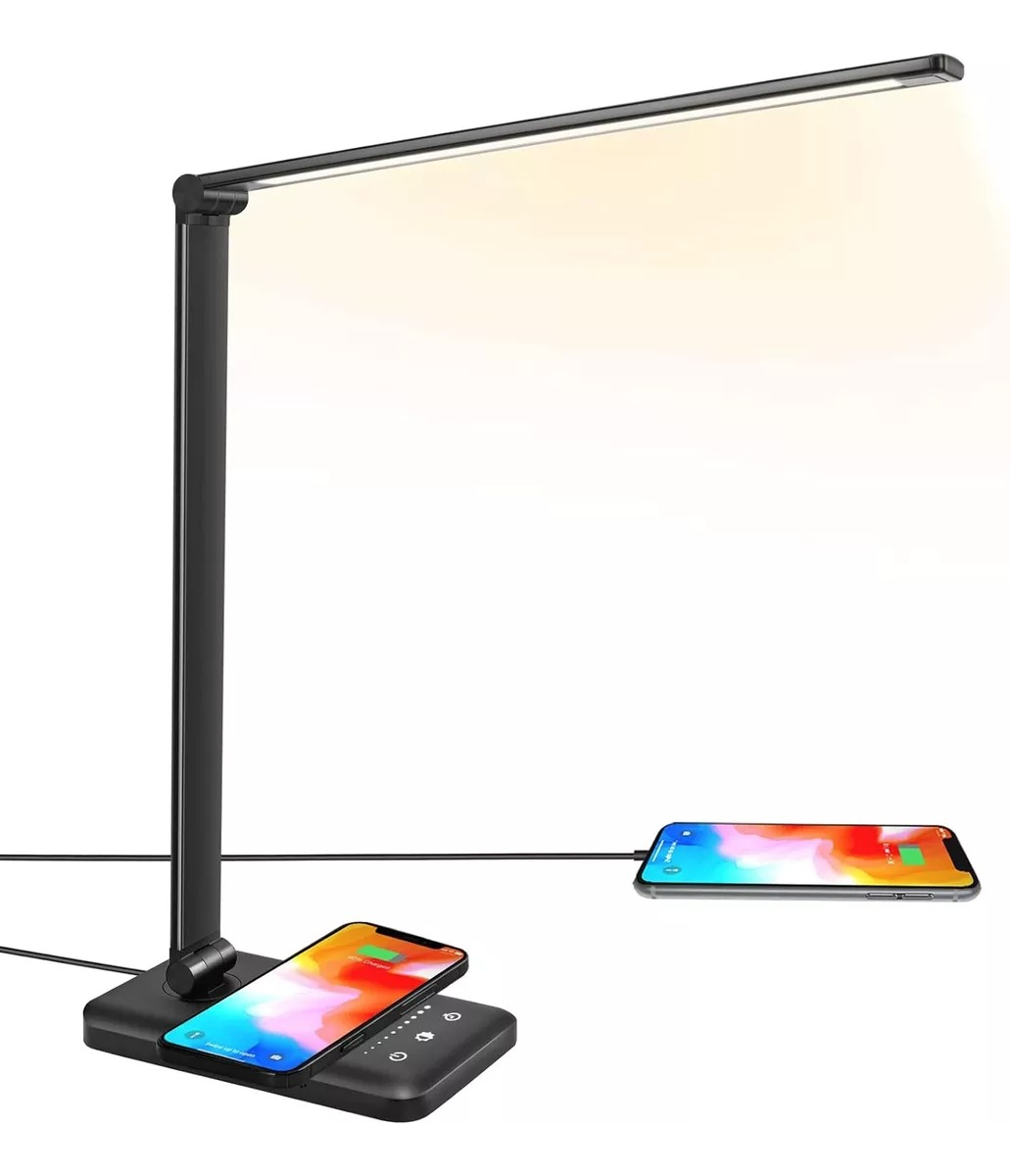 Lámpara Led Escritorio Cargador Inalámbrico Temporizador Usb: imagen 2