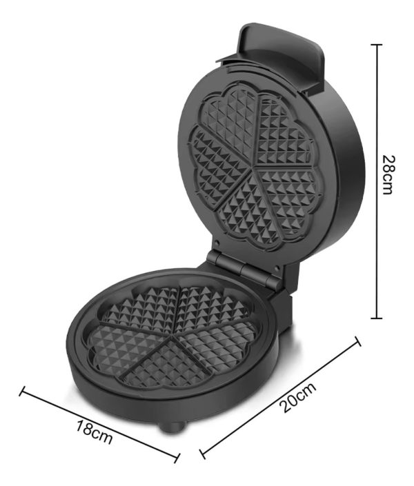 Waflera De Acero Forma Corazón Antiadherente 1000w