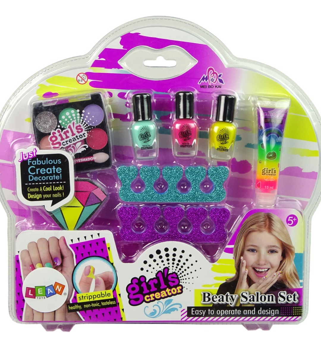 Kit Infantil De Belleza Arreglo De Uñas + Esmalte + Sombras: imagen 1