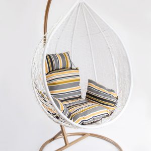Hamaca De Jardin Patio Sillon Colgante Con Almohadones Gris: imagen 3