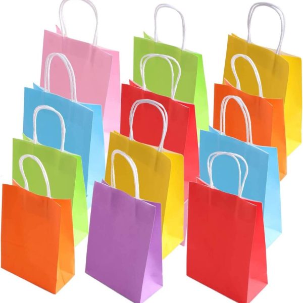Bolsas De Papel Con Asas Pack X 12 Unidades, Varios Colores