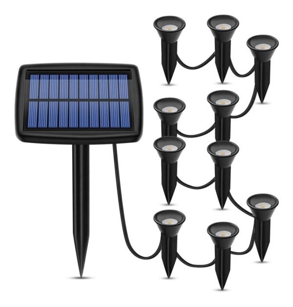 Estaca Solar Panel Jardín, Césped, Patio 10 Unidades