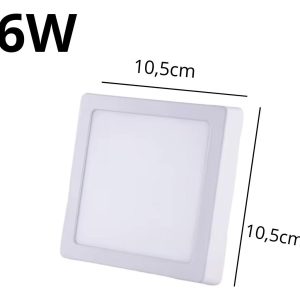 Panel Plafon Luz Led 6w Cuadrado Exterior Alto Rendimiento: imagen 2