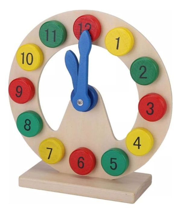 Reloj Juguete De Madera Educativo Para Niños