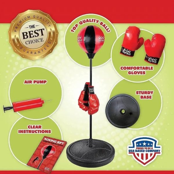 Juego Boxeo Bola Grande Con Soporte Infantil Ajustable