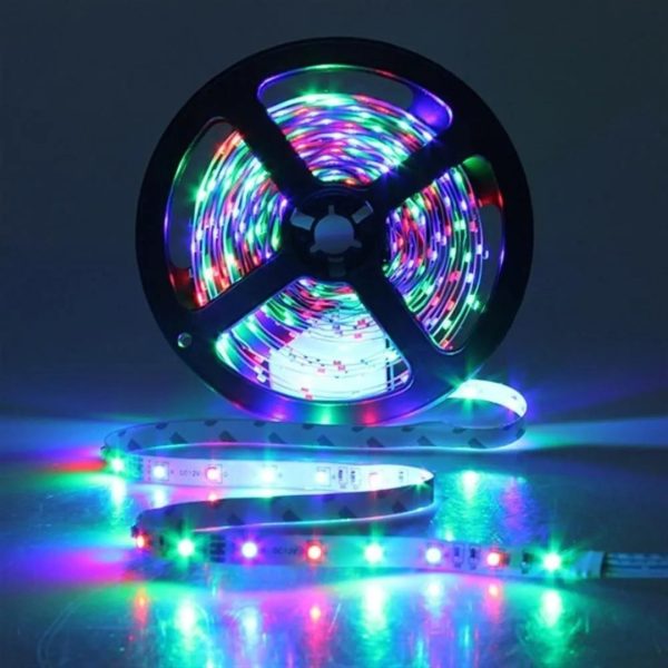 Cinta Tira Luces Led Rgb 5m Con Transformador + Control