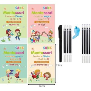 Cuadernos Mágicos De Aprendizaje Infantil Kit X4 Unidades