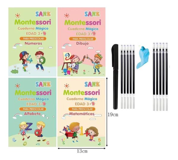 Cuadernos Mágicos De Aprendizaje Infantil Kit X4 Unidades