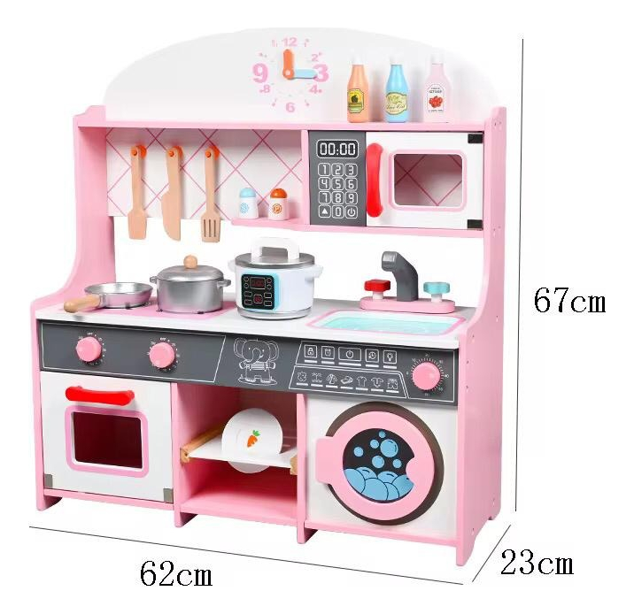 Cocina Juguete De Madera Grande Infantil Con Accesorios