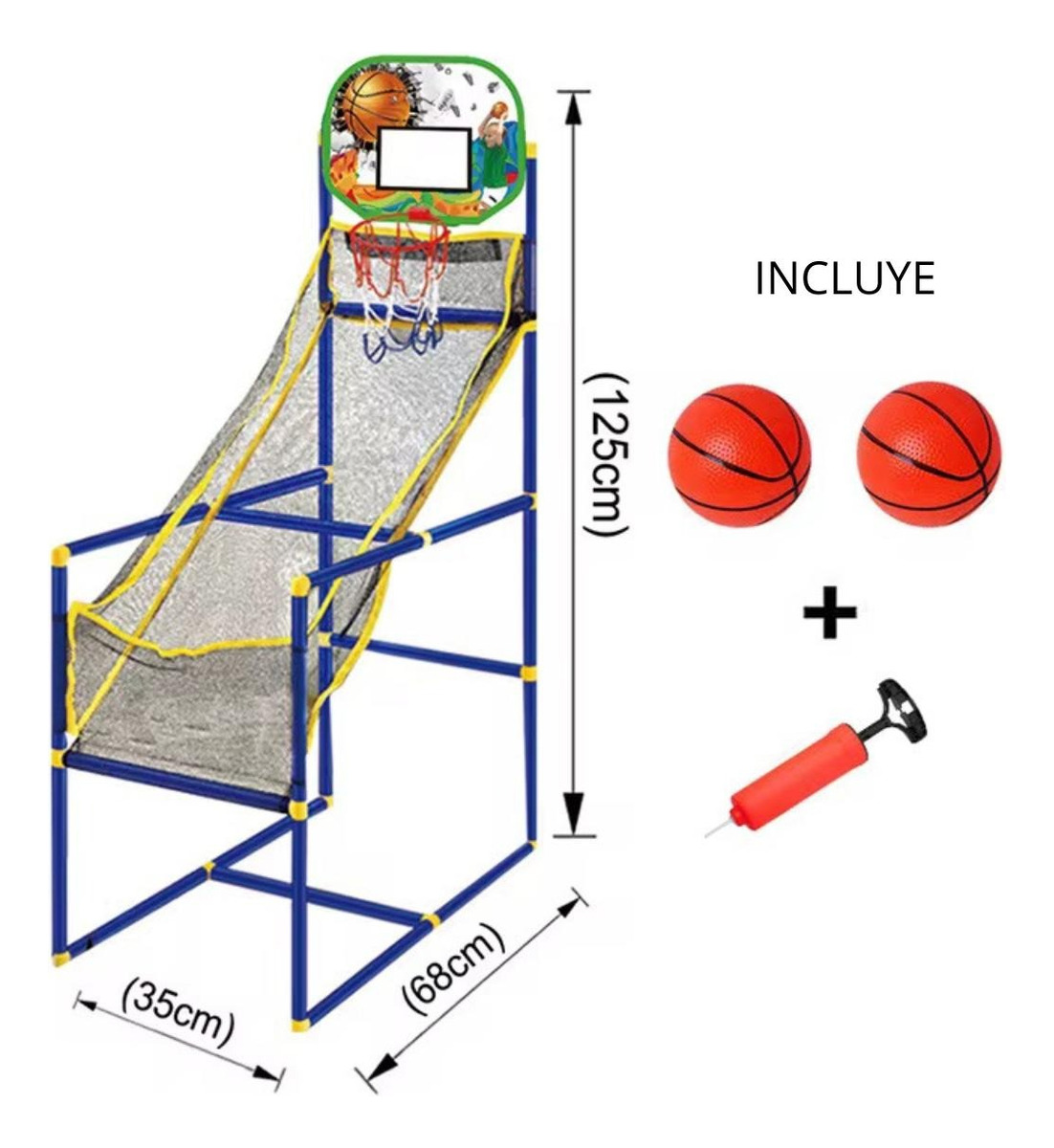 Juego Basketball Infantil Encestar Tablero Mas Pelota X2: imagen 2