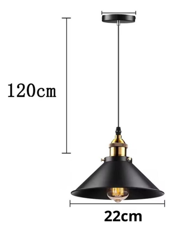 Portalámparas Colgante De Techo Campana Retro C/lámpara