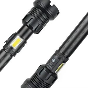 Linterna De Mano De Aluminio Negra Recargargable Usb: imagen 4