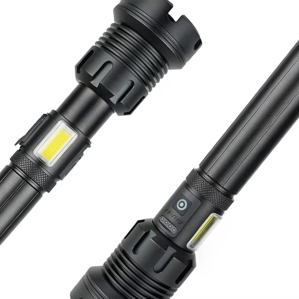 Linterna De Mano De Aluminio Negra Recargargable Usb: imagen 4