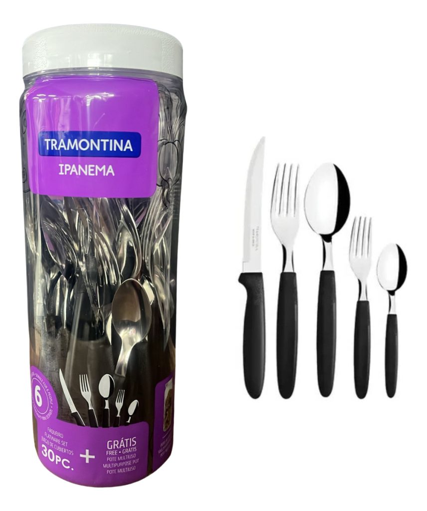 Juego De Cubiertos Tramontina Ipanema 30 Pzas Negro