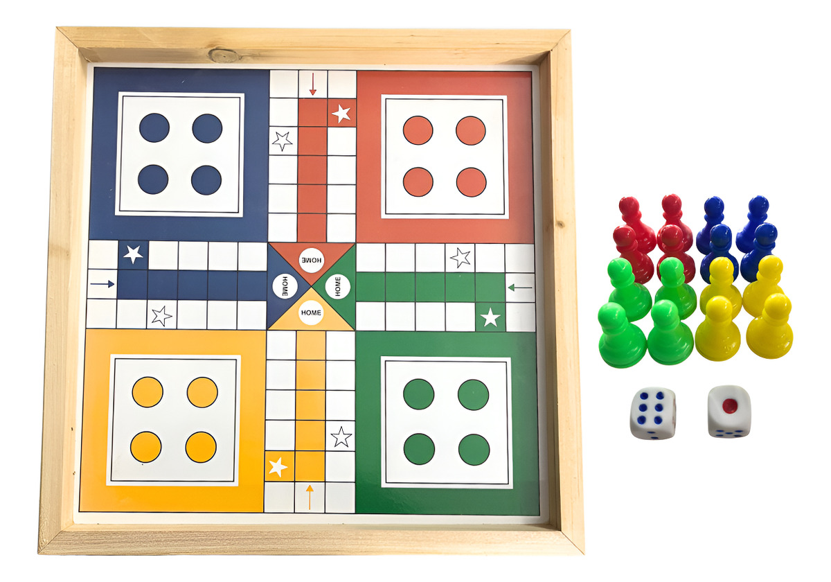 Juego De Mesa Ludo En Madera: imagen 1