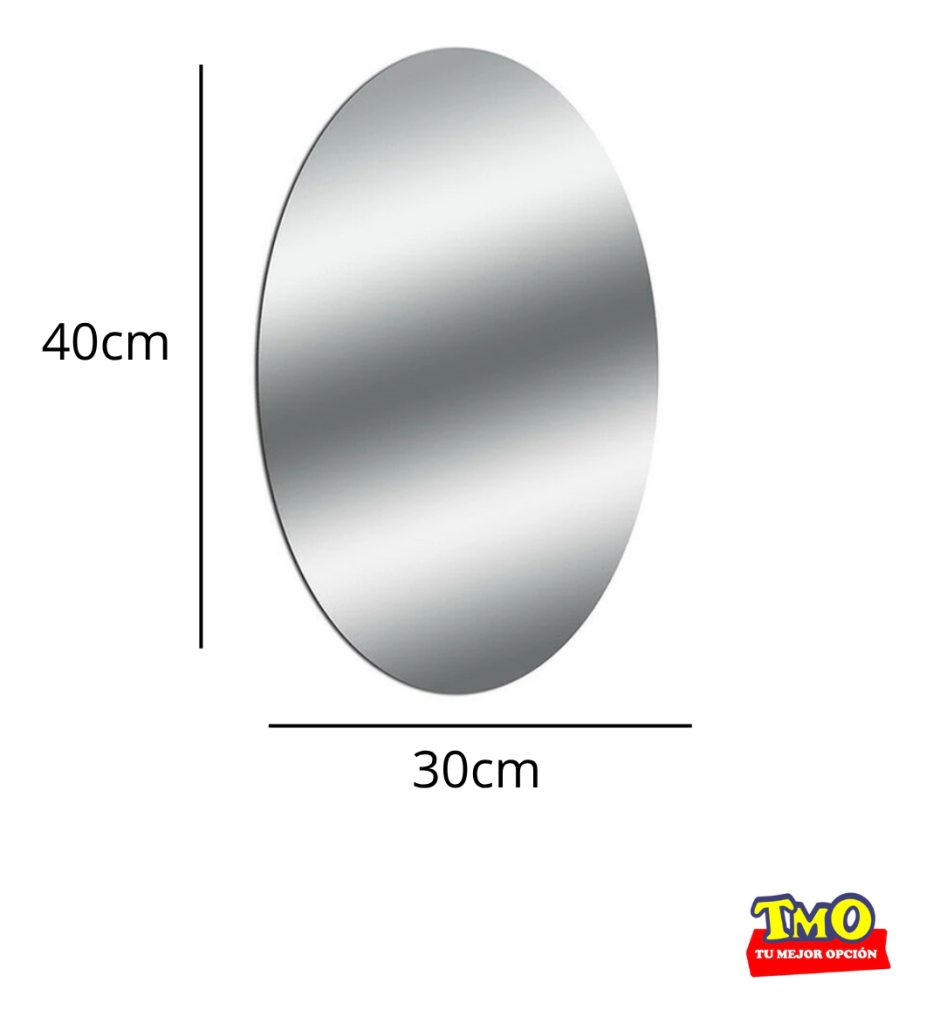 Espejo Flexible Con Forma Ovalada Autoadhesivo De 40x30cm