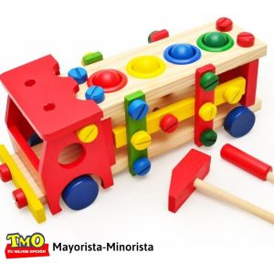 Camión Madera De Herramientas Didáctico Encastrable Colorido: imagen 3