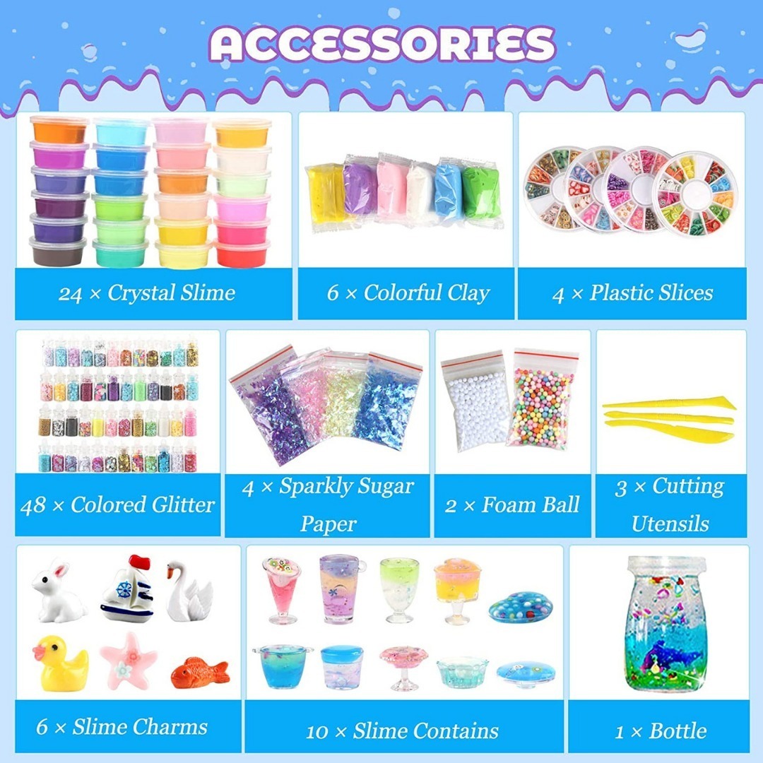 Slime Juego Set Kit 24 Colores 108 Piezas - Imagen 7