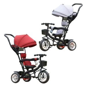 Coche Triciclo Guía Para Niños Con Capota Armado Calidad: imagen 7