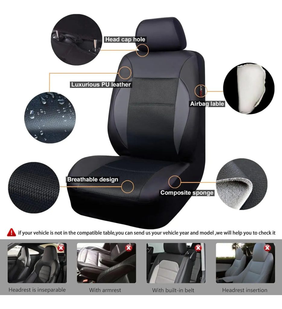Fundas Universales De Cuero Pu Para Asientos De Vehículo
