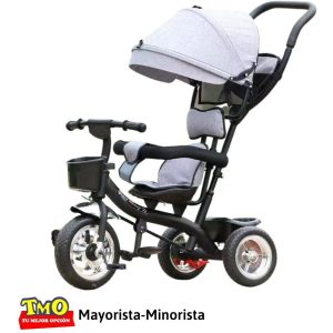 Coche Triciclo Guía A Pedal Para Niño Niña Con Capota: imagen 2