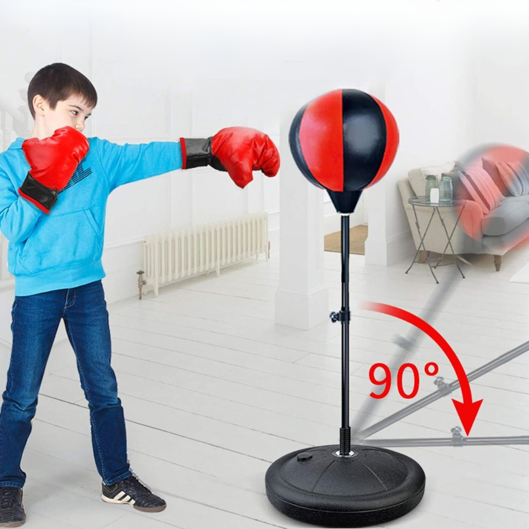 Juego Boxeo Niños Bola Ajustable Con Soporte Y Guantes: imagen 5