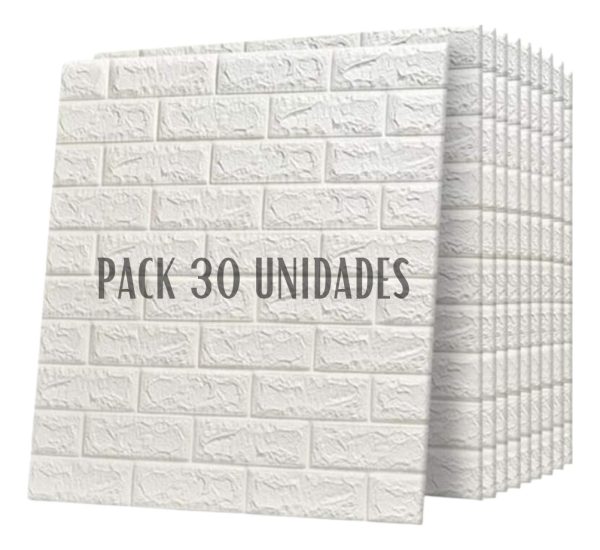 Placas Autoadhesivas 3d 70x77 Blanco Ladrillo Pack 30 Placas