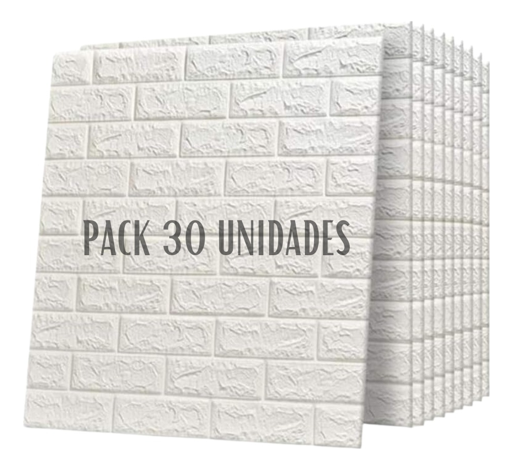 Placas Autoadhesivas 3d 70x77 Blanco Ladrillo Pack 30 Placas: imagen 1
